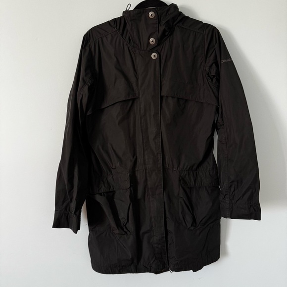Columbia Omni-Shield Black Rain Jacket Hooded women’s Medium - Picture 1 of 11